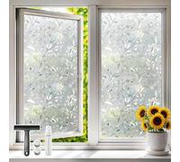 Qualsen Film Fenetre Anti Regard Vitrail, Motif Tulipes 3D, 90x300cm | Brise Vue Fenetre Effet Arc-en-Ciel Motif Décoratif, Film Electrostatique Vitre Non Adhesif Anti UV, pour Chambre Cuisine