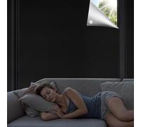 Qualsen Store Occultant sans Perçage 100% Opaque, Noir-Argenté, 400x150cm | Rideau Occultant Thermique Anti Chaleur Portable Amovible, pour Fenêtre de Toit, Chambre et Caravane, Voyage