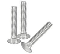 QUARKZMAN 1/4-20x1-1/4" Boulon À Tête Ronde Carrée, 10pcs Vis À Tête Ronde À Collet Carré, Acier Inoxydable 304, Filetage Complet, Argenté