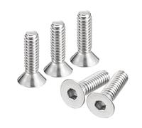 QUARKZMAN 1/4-20x7/8" Plat Fraisée Tête Douille Capuchon Vis, 25pcs 304 Inox Acier Hex Douille Plat Tête Vis, Complet Filetage, Fraisé Boulons