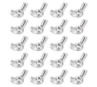 QUARKZMAN #10-24 Écrou Lépidoptère 25 Pcs, Acier Au Carbone Écrous Lépidoptère Fixations Pièces Serrage Manuel Écrous À Ailettes Pour Équipement Électronique Machinerie DIY, Blanc