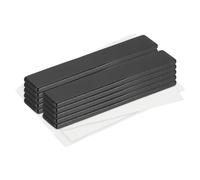 QUARKZMAN 10 Pcs Aimants en ND Rectangulaires Auto-adhésifs, 60mm x 10mm x 3mm Aimant Plat Autocollant Fort avec Support Adhésif pour Bureaux, Tableaux, Placards de Cuisine, Noir