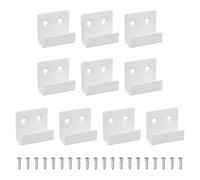 QUARKZMAN 10 Pcs Crochet À Carreau En Acier Inox, Support De Montage Murale Robuste Crochet De Présentation Attache Avec Vis Pour Cadre Photo, Blanc Sable, 15mm(9/16") Largeur Intérieure