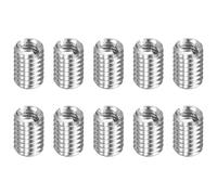 QUARKZMAN 10 Pcs Insert de Réparation de Filetage, M4 x 0.7 Mâle Vers M6 x 1 Femelle Filetage 9.5mm Longueur Écrous à Visser en Acier Inoxydable 303 pour Conversion Outil Équipements