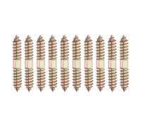 QUARKZMAN 10 Pcs Vis Double Bout M10 x 60 Mm Vis À Pitons Couleur Zinc | Vis Auto-Taraudeuses Pour Bois Pour Assemblage De Meubles, Acier Au Carbone
