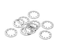 QUARKZMAN 10 Pièces Rondelles de Verrouillage en Étoile à Dents Internes, Rondelle de Verrouillage Dentelée Interne en Acier Inoxydable de 3/8 Pouces pour Fixations d'Équipement, Ton Argent