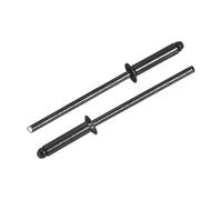 QUARKZMAN 100 Pièces Rivets Aveugles en Aluminium 3.2 x 14 mm, Poignée En Aluminium Et Mandrin En Acier, Rivets À Tête Fraisée À Longue Fente pour Réparation Automobile, Meuble, Noir