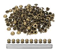 QUARKZMAN 100 pièces Rivets en cuir à dôme rond 8mm Bronze | Rapid Punk Spikes, ornementation de maroquinerie avec poinçon pour clous rock, pour Vêtements, Ceintures, Sacs, Chaussures