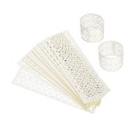 QUARKZMAN 100Pcs Anneaux De Serviette en Papier Découpé Beige 13.5 x 4 cm | Au Laser, Porte-Serviette Anneaux De Serviette Ajourés Pour Mariages Fêtes Décoration De Table Restaurant