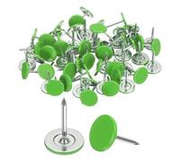 QUARKZMAN 100pcs Clous de Tapisserie, 11x15mm Clous Décoratifs d'Ameublement, Points d'Armure Punaise Tapissier Tête Plate pour Meuble Chaise Canapés Fauteuils Lits DIY Vintage, Vert Clair