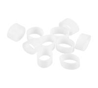QUARKZMAN 100Pcs Elastique Caoutchouc 8x5mm Anneaux en Caoutchouc, Attaches de Câble, Bandes Élastiques Solides, Antidérapantes pour Enrouler les Cordons, les Sacs, Blanc
