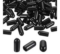 QUARKZMAN 100pcs Protections Crochets Panneau Perforé Caps Caoutchouc Souple Embouts Crochets Panneau Perforé Couvre-Rack Pour Lave-Vaisselle, Noir (15mm Long 5mm ID)