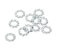 QUARKZMAN 100Pcs Rondelles de Blocage à Dents Externes, M3 en Acier avec Finition en Zinc, pour Fixations d'Équipements Mécaniques, Couleur Argent