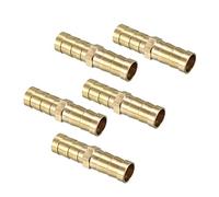 QUARKZMAN 10mm Dia Tuyau Raccord Laiton Droit Barbillon cannelé x 5PCS Droit Connecteur Coupleur pour Tuyau Connexion, [Doré]