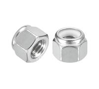 QUARKZMAN 10Pcs 3/8"-16 Écrous Hexagonaux Autobloquants À Insert Nylon, 304 Acier Inoxydable Écrou Autobloquant À Insert Nylon pour Fixations Industrielles Construction, Argent&Blanc