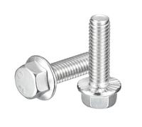 QUARKZMAN 10Pcs 3/8-16 x 1-1/4" Boulons À Tête Hexagonale À Collerette, Vis Hexagonales À Collerette En Acier Inoxydable 304, Vis Hexagonales À Collerette Grade 5.8, Argent