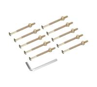 QUARKZMAN 10pcs Boulons pour Cadre de Lit, M6x90mm Vis à Tête Hexagonale Interne avec Écrous Barillet, Assortiment Remplacement Quincaillerie Clé M4, Vis de Fixation pour Meuble Chaise Lits