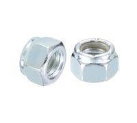 QUARKZMAN 10Pcs Écrous Auto-Serrants Hexagonaux 7/16"-14 Avec Insert Nylon, Écrous Hexagonaux En Acier Au Carbone Avec Insert Nylon Auto-Serrant Pour Fixations, Couleur Zinc&Blanc