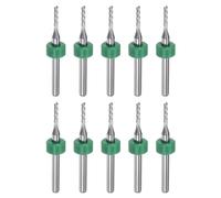 QUARKZMAN 10Pcs Embouts de Fraise 1,6 mm en Carbure de Tungstène pour Fraiseuse CNC, Outils de Gravure pour Circuit Imprimé, Machine de Fraisage du Bois, Tige Droite de 1/8 Pouce