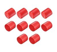 QUARKZMAN 10pcs Embouts en Caoutchouc, 26 mm ID Vis Filetage Protecteur en PVC Embouts de Protection Flexible pour Tube Métallique, Câbles, Fils, Tige, Écrou et Cache Boulon, Rouge