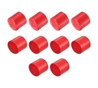QUARKZMAN 10pcs Embouts en Caoutchouc, 39 mm ID Vis Filetage Protecteur en PVC Embouts de Protection Flexible pour Tube Métallique, Câbles, Fils, Tige, Écrou et Cache Boulon, Rouge