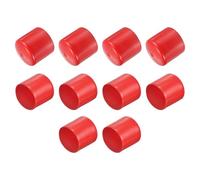 QUARKZMAN 10pcs Embouts en Caoutchouc, 49 mm ID Vis Filetage Protecteur en PVC Embouts de Protection Flexible pour Tube Métallique, Câbles, Fils, Tige, Écrou et Cache Boulon, Rouge