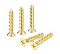QUARKZMAN 10Pcs M5 x 30mm Auto-Taraudeuse | Vis À Bois Laiton, À Tête Plate Phillips Vis Charnières Porte, Meubles Bois, Électroménagers