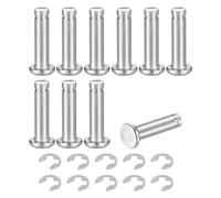 QUARKZMAN 10pcs M5x20mm Goupille de Localisation en Acier Inoxydable 304 | Goupilles de Montage de Bague d'Arrêt, Chevilles à Tête Plate avec Bague de Retenue à Clip E, Argenté
