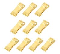 QUARKZMAN 10pcs Pinces Alligator Métal 1.3" x 0.5" Mini Pince À Ressort Accroche Pinces Crocodile Avec Mâchoires Lisses Pour Travail Photo Vêtements Artisanat, Or