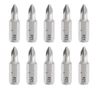 QUARKZMAN 10pcs PZ1 Embout de Tournevis 1/4" Tige Hexagonale 25mm/1" Longueur Magnétique Phillips Fendue Acier S2 Embout de Tournevis