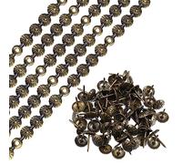 QUARKZMAN 10pcs Rembourrage Punaise Bandes 1Mètre 11mm Bronze | Fleur Décoratif Clou Garnitures pour Canapé Tête Lit Chaise Meuble avec Rembourrage Clous