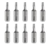 QUARKZMAN 10pcs T15H Embout de Tournevis Torx 1/4" Tige Hexagonale 25mm/1" Longueur Magnétique Tête Étoile à 6 Pans Acier S2 Embout de Tournevis avec Trou