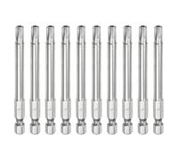 QUARKZMAN 10pcs T30 Sécurité Torx Bit 1/4" Tige Hexagonale 3" Long Acier S2 Magnétique Résistant Au Sabotage Star Bits Tournevis Tête Torx Avec Trou Pour Driver Drill Bits Enlever Vis