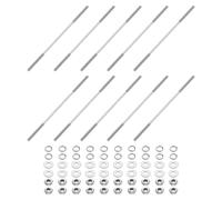 QUARKZMAN 10pcs Tiges Filetées Double Extrémité, M3x100mm Boulons Tige Filetée en Acier Inoxydable 304 Filetage à Droite avec Écrous Rondelle Plate et Frein, Goujon Fileté pour Serre-Joints