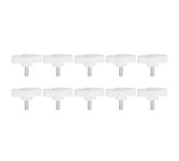 QUARKZMAN 10Pcs Vis de Serrage Étoile En T À Oreilles M4 x 10mm, Filetage Mâle Standard, Modèle T/Z Plastique, Poignée Réglable Manuelle Vis Moletée, Blanc