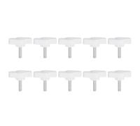 QUARKZMAN 10Pcs Vis de Serrage Étoile en T Vis à Oreilles M4 x 14mm Filetage Mâle Standard Plastique Boutons T/Z Poignées Réglables Boutons de Serrage Manuels Poignée Vis Moletée, Blanc
