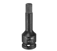 QUARKZMAN 11mm Douille à choc hexagonale H11 1/2" en acier CR-MO Phosphate Noir Impact Drive Hex Bit Sockets Allonger Hex Tournevis Douille Adaptateur pour les travaux de réparation