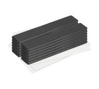 QUARKZMAN 12 Pcs Aimants en ND Rectangulaires Auto-adhésifs, 60mm x 10mm x 3mm Aimant Plat Autocollant Fort avec Support Adhésif pour Bureaux, Tableaux, Placards de Cuisine, Noir