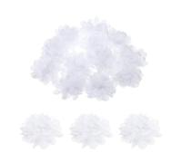 QUARKZMAN 12 Pcs Mousseline Soie Fleurs 3 Pouce Blanc Artificiel | Artisanat Fausses Fleurs, Bricolage Tissu Dirigez-vous vers Artisanat Vêtements, Remise des diplômes Bandeaux Fleur