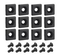 QUARKZMAN 12 Pièces Embouts de Profilé Aluminium 30x30mm Noir | Rainure en T, avec Vis, Norme UE 3030, pour Cadre d'Extrusion Aluminium, Rayonnage Industriel, Meubles Bricolage