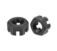 QUARKZMAN 12 Pièces M10x1mm Écrou Hexagonal Fendu Écrous Hexagonaux Noir | en Acier au Carbone, de Qualité 4,8