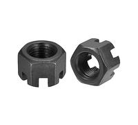 QUARKZMAN 12 Pièces M12x1,25mm Écrou Hexagonal Fendu Noir | Écrous Hexagonaux en Acier au Carbone de Qualité 4,8