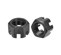 QUARKZMAN 12 Pièces M12x1,5mm Écrou Hexagonal Fendu Noir | Écrous Hexagonaux en Acier au Carbone de Qualité 4,8