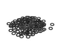 QUARKZMAN 120Pcs Rondelles Plates en Nylon M6 6mm ID 12mm OD 1mm Épaisseur Rondelle Plate Joints en Caoutchouc Feuille Plastique Attache d'Étanchéité Entretoise Bague, Noir