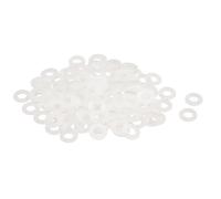 QUARKZMAN 120Pcs Rondelles Plates en Nylon M6 6mm ID 12mm OD 1mm Épaisseur Rondelle Plate Joints en Plastique Joint de Feuille de Fixation d'Étanchéité Entretoise Bague, Blanc
