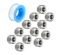 QUARKZMAN 12PCS 1/4"NPT Interne Hexagonal Filetage Prise Tuyau Argent | Bouchon, Acier Inox avec PTFE Ruban Mâle Filetage Tuyau Capuchon