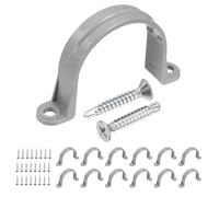 QUARKZMAN 12Pcs 2 Pouces Attaches Pour Tuyaux En PVC Fixations Pour Conduits En Plastique 2 Troues Attaches En Forme De U Avec Vis En Acier Inoxydable 410 Pour Fixation De Tuyaux Cables