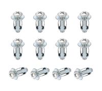 QUARKZMAN 12Pcs Chevilles Métalliques Pour Murs Creux M6x28mm Argenté | Fixations Pour Placo, Molly Bolt Pour Plaque De Plâtre, Pour Briques Portes En Bois Métal Fin Béton Maçonnerie