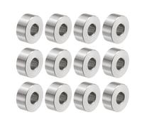QUARKZMAN 12Pcs Entretoises en Acier Inoxydable 6,2 mm Alésage x 15 mm OD x 6 mm Longueur Bague de Vis Finition Lisse Entretoise Métallique Ronde pour Vis M6 Boulons et Tiges