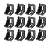 QUARKZMAN 12pcs Intérieur Coin Support Gousset, 38x38x35mm 4040 Angle Connecteurs pour 4040 Série Aluminium Extrusion Profil Noir